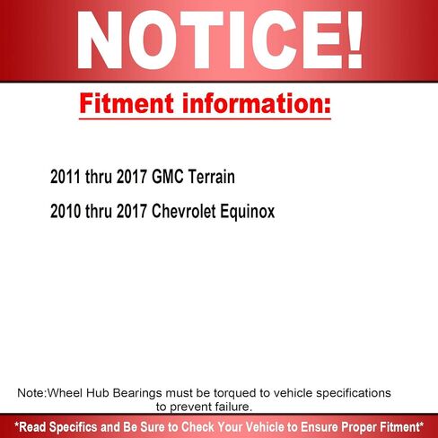 512440 Rear Wheel Bearing and Hub Assembly with 5 Lugs Replacement for 2010-2017 Chevy Equinox, 2010-2017 GMC Terrain Low-Runout OE Directly Replacement Wheel Hub Assemly w/ABS in Saudi Arabia