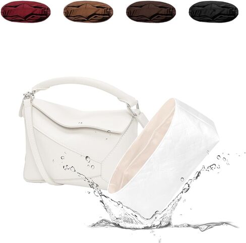 19Neat Thin Puzzle Bag Organizer Insert, Lightweight Portable Purse Inner Compatible with Loewe Puzzle Small Bag, Made of Waterproof Dupontpaper Surface and Silky Satin Lining (Puzzle Small, Craie) in Kuwait