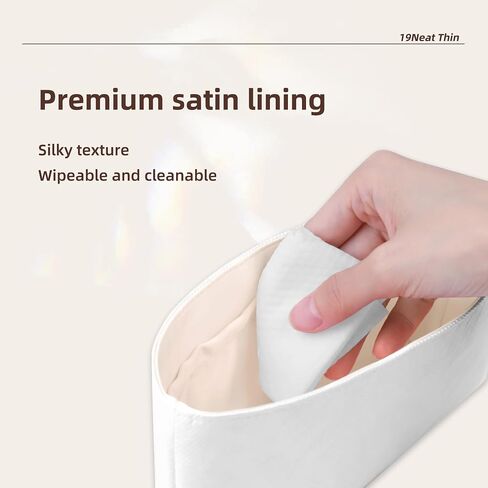 19Neat Thin Puzzle Bag Organizer Insert, Lightweight Portable Purse Inner Compatible with Loewe Puzzle Small Bag, Made of Waterproof Dupontpaper Surface and Silky Satin Lining (Puzzle Small, Craie) in Kuwait