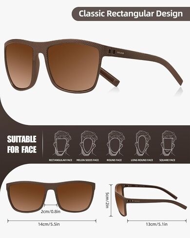 Lightweight TR90 Frame Polarized Sunglasses for Men UV Protection Sun Glasses for Driving Fishing Golf in Saudi Arabia