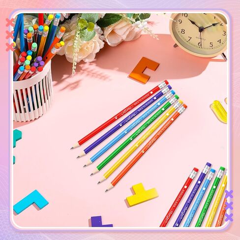 48 Pcs Back to School Gifts for Students Colorful Welcome Pencils 6 Colors Back to School Pencils Cute Rainbow School Pencils for Classroom School Students Teacher Fist Day of School Gifts in Saudi Arabia