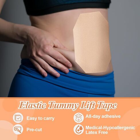 Geiserailie 30 Pcs Tummy Lift Tape Pre-Cut Body Tape Belly Lifting Stomach Thigh Lifts for Pregnant Women Saggy Loose Skin Arm Leg Back Fat Cellulite in Saudi Arabia