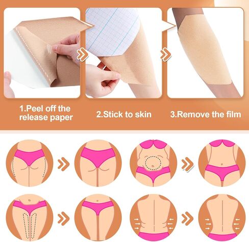 Geiserailie 30 Pcs Tummy Lift Tape Pre-Cut Body Tape Belly Lifting Stomach Thigh Lifts for Pregnant Women Saggy Loose Skin Arm Leg Back Fat Cellulite in Saudi Arabia