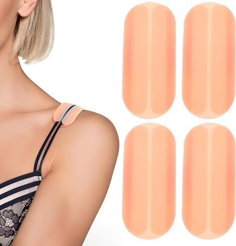 6pcs Mini Silicone Shoulder Pads, Invisible Non-slip Bra Strap Cushions, 3.74 x 1.53 x 0.19 inch, for Women Use in Saudi Arabia