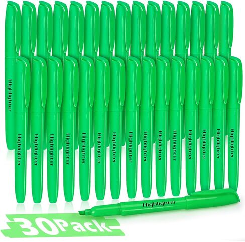 Duchong 30 Yellow Highlighters, Chisel Tip Dry-Quickly Highlighter Markers, Highlighter Bright Colors for Adult Kids, Office Classroom Must Have, School Supplies for Teachers in Kuwait