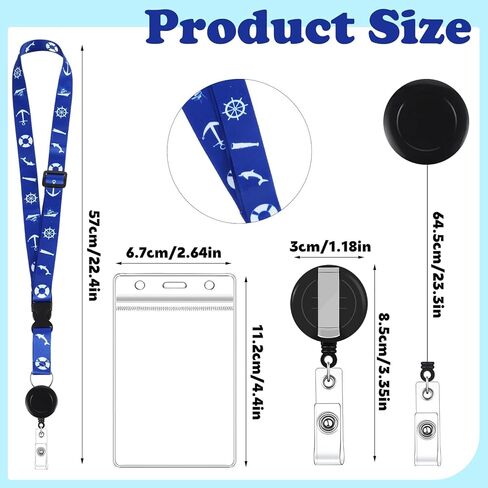 6 PCS Cruise Lanyards لبطاقات سفينة الرحلات البحرية ، حبل سفن Cruise Lanyard القابلة للسحب مع حامل شارة مقاوم للماء لـ Cruise Ships (نمط بسيط) in Kuwait