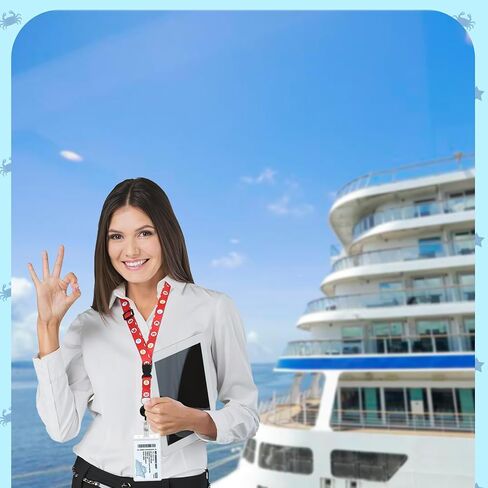 6 PCS Cruise Lanyards لبطاقات سفينة الرحلات البحرية ، حبل سفن Cruise Lanyard القابلة للسحب مع حامل شارة مقاوم للماء لـ Cruise Ships (نمط بسيط) in Kuwait