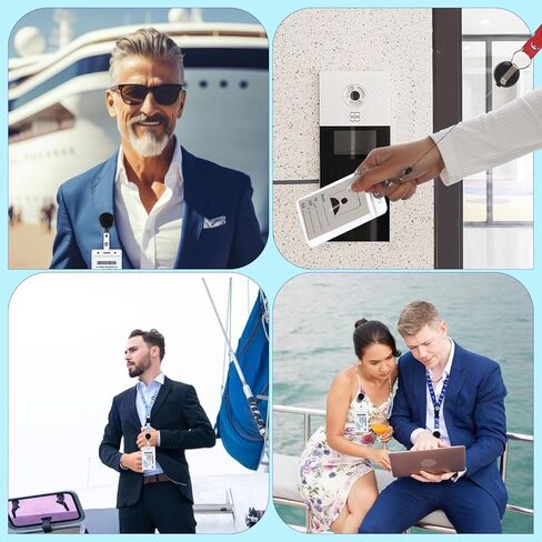 6 PCS Cruise Lanyards لبطاقات سفينة الرحلات البحرية ، حبل سفن Cruise Lanyard القابلة للسحب مع حامل شارة مقاوم للماء لـ Cruise Ships (نمط بسيط) in Kuwait