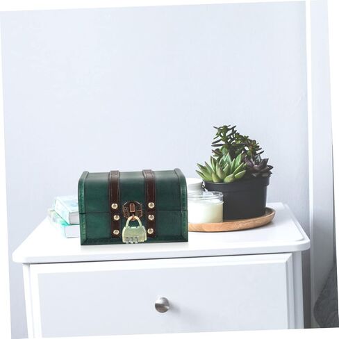 SAFIGLE Vintage Wooden Jewelry Box with Lock Rustic Ring Organizer Boho Jewelry Storage Box Collectibles in Saudi Arabia