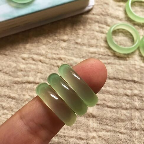 Natural Agate Jade Rings Eternity Stackable Chinese Jade Band Ring for Women for Teen Birthstone in Kuwait