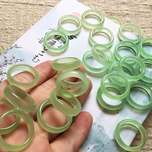Natural Agate Jade Rings Eternity Stackable Chinese Jade Band Ring for Women for Teen Birthstone in Kuwait