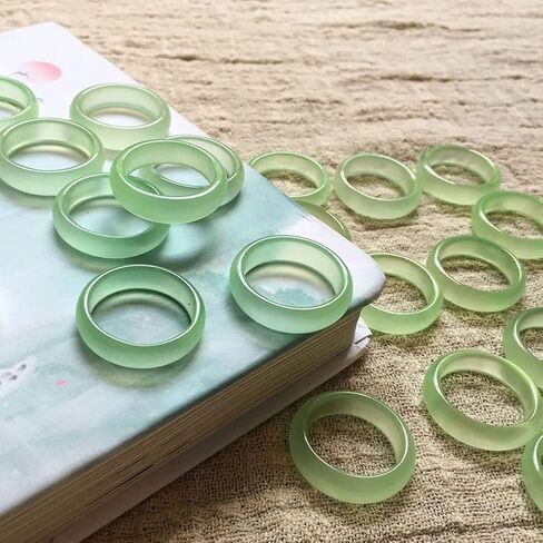 Natural Agate Jade Rings Eternity Stackable Chinese Jade Band Ring for Women for Teen Birthstone in Kuwait