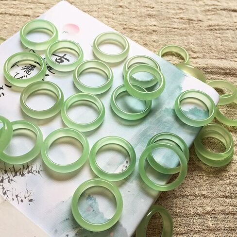 Natural Agate Jade Rings Eternity Stackable Chinese Jade Band Ring for Women for Teen Birthstone in Kuwait