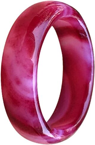 Natural Agate Jade Rings Eternity Stackable Chinese Jade Band Ring for Women for Teen Birthstone in Kuwait