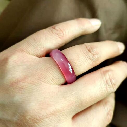 Natural Agate Jade Rings Eternity Stackable Chinese Jade Band Ring for Women for Teen Birthstone in Kuwait