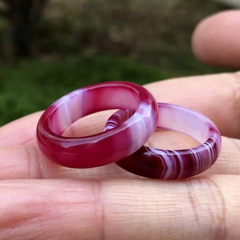 Natural Agate Jade Rings Eternity Stackable Chinese Jade Band Ring for Women for Teen Birthstone in Kuwait