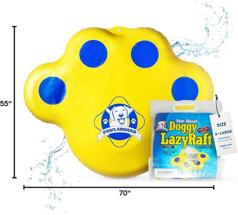 Paws Aboard Doggy Lazy Raft, Puncture Resistant Vinyl Dog Float, perfect for The Lake, Pool, River and Boat in Saudi Arabia