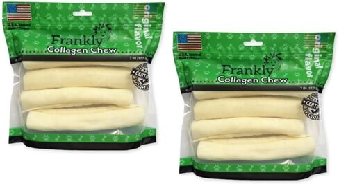 Frankly Original Natural Flavored Beef Chew Dog Retriever Rolls - High Protein Collegen Packed - Made in The U.S.A. - 4 Count 7-8" Roll (8082) in Kuwait