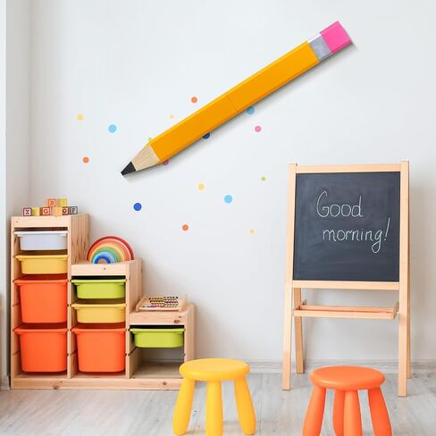 Yousoontic 31.5 Inch Giant Pencil Wall Art Wooden Jumbo Pencil Back to School Party Decoration Yellow Pen Props Preschool Kindergarten Graduation Classroom Decor for Home School Supplies in Saudi Arabia