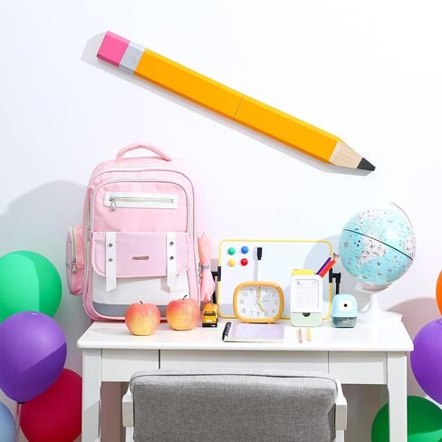 Yousoontic 31.5 Inch Giant Pencil Wall Art Wooden Jumbo Pencil Back to School Party Decoration Yellow Pen Props Preschool Kindergarten Graduation Classroom Decor for Home School Supplies in Saudi Arabia