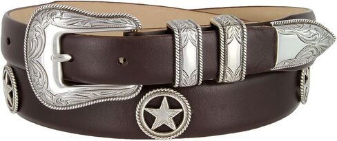 Tombstone Star Conchos Genuine Full-Grain Cowhide Leather Golf Belt 1-1/8" wide in Saudi Arabia