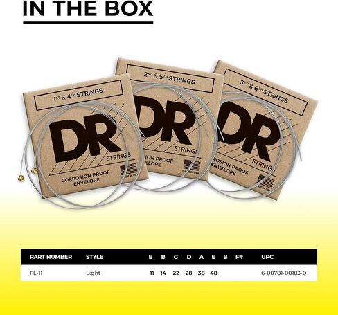 أوتار جيتار كهربائي من DR Strings LEGEND (FL-11)، بني in Kuwait