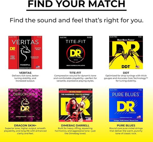 أوتار جيتار كهربائي من DR Strings LEGEND (FL-11)، بني in Kuwait