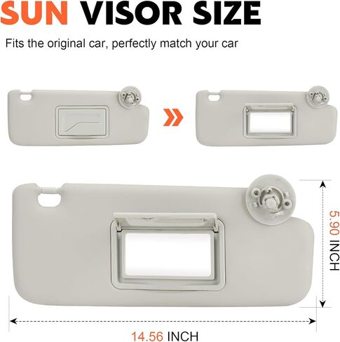 Gray Passenger Side Side Sun Visor Presumpate متوافق مع 2012 2013 2014 2015 2016 Chevrolet Chevy Sonic ، 2013 2014 2015 2016 Chevrolet Spark Replace P95327509 ، P95327507 in Saudi Arabia