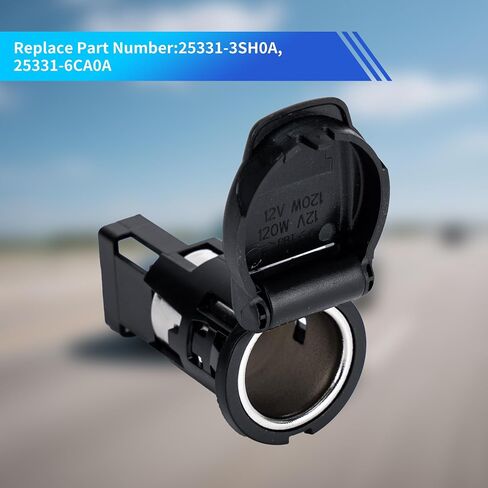 Rldym 12V Power Socket Assembly Front Power Outlet 25331-3SH0A Compatible with Nissan Altima LEAF Murano Rogue Sentra Versa Kicks Infiniti Q50 Q60, Cigarette Lighter Socket Replace# 25331-6CA0A in Saudi Arabia