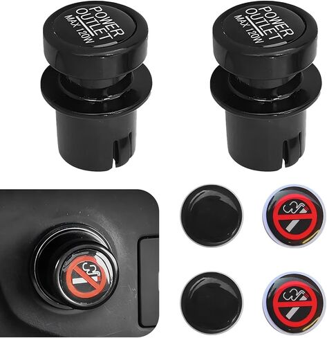 2 PCS Car Carette Wighter Cloved ، غطاء مقبس سجائر مضغوط للتربة ، غطاء أخف وزخرفة للنمط الزخرفي ، Universal لمعظم سيارات سيارات سيارات الدفع الرباعي (أسود) سيارات الدفع الرباعي in Saudi Arabia