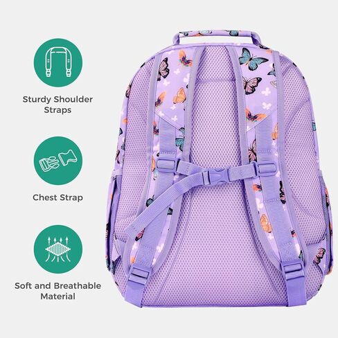 Choco Mocha Leopard Backpack for Girls, Kindergarten Backpack for Girls Ages 4-6, Kids Preschool Bookbag Girl 15 inch, Purple in Kuwait