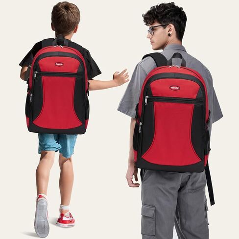 Kids Backpack for Big Boys Bookbag Middle Junior High College Student Back to School Teen Teenage Youth Schoolbag Ages 8-12 10-12 12-14 Years Old Mochilas Escolares Para Adolescentes Large 18 Inch Red in Saudi Arabia