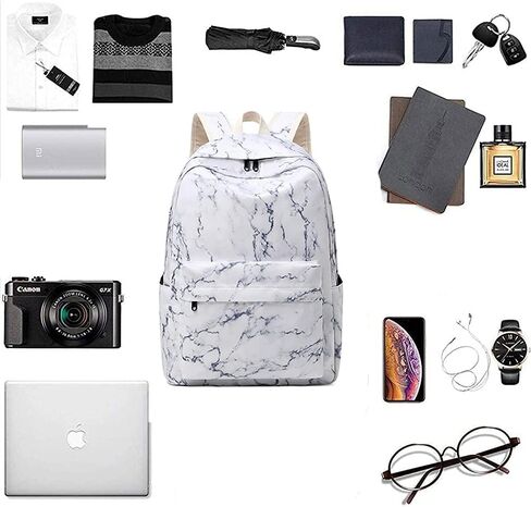 Sunborls Backpack for Teen Girls Lightweight High-Capacity Student Bookbag Women Backpack With Lunch Bag Pencil Bags Student Bookbags 3pcs（Marble green） in Kuwait