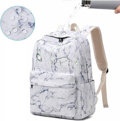 Sunborls Backpack for Teen Girls Lightweight High-Capacity Student Bookbag Women Backpack With Lunch Bag Pencil Bags Student Bookbags 3pcs（Marble green） in Kuwait