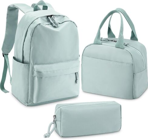 Cunno 3 PCS School Backpack for Teen Girls Cofbags Lightweight Box With With Box و Pencil Case College Bookbag Propag Backpacks Daypacks for Girls Teen (Cream White) in Kuwait