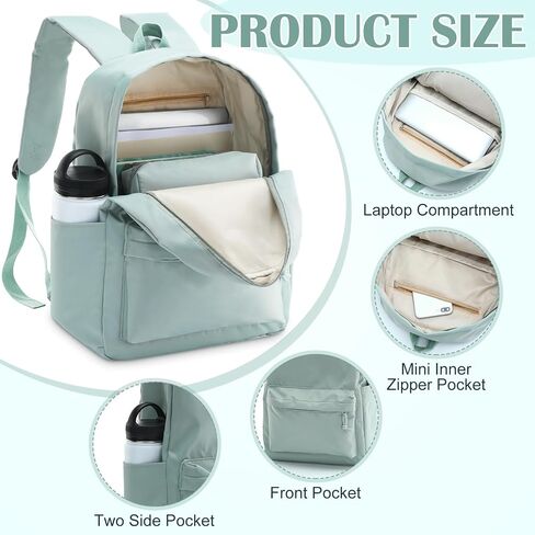 Cunno 3 PCS School Backpack for Teen Girls Cofbags Lightweight Box With With Box و Pencil Case College Bookbag Propag Backpacks Daypacks for Girls Teen (Cream White) in Kuwait