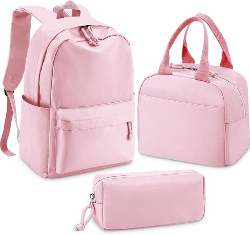 Cunno 3 PCS School Backpack for Teen Girls Cofbags Lightweight Box With With Box و Pencil Case College Bookbag Propag Backpacks Daypacks for Girls Teen (Cream White) in Kuwait