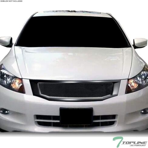 7422445922953 Compatible With 2008-2010 Honda Accord 4 Door Sedan Matte Black T-R Aluminum Mesh Front Bumper Grill Grille in Kuwait