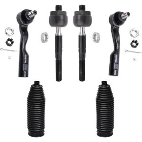 Detroit Axle - Front 6pc Tie Rods Kit for 2003-2006 Toyota Tundra Sequoia, 4 Suspension Outer & Inner Tie Rod Ends 2 Boots 2004 2005 Replacement in Saudi Arabia