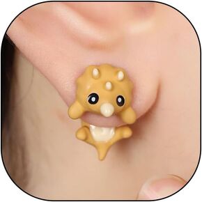 Cute Cartoon Dinosaur Bite Stud Earrings,Funny Small Animals Jacket Statement Earrings,Charming Green Halloween Personalized Earrings for Dinosaur Fans in Kuwait