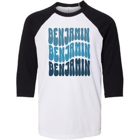 Wavy Benjamin Kids Three-Quarter Raglan Sleeve Baseball Shirt Youth in Kuwait