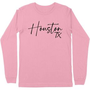 Script Houston Texas Kids Long Sleeve T-Shirt Youth in Kuwait