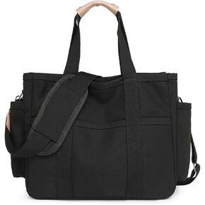 حقيبة حمل Canvas Crossbody مع جيوب متعددة للنساء تعمل حقائب اليد الكبيرة حقيبة الكتف حقيبة رسول حقيبة سفر in Kuwait