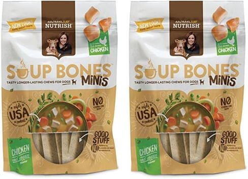 Rachael Ray Nutrish Soup Bones Minis Dog Treats, Real Chicken & Veggies Flavor, 6 Bones, 4.2 Ounces in Saudi Arabia