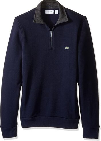 سويت شيرت رجالي من Lacoste بنصف سحاب خفيف الوزن، SH1462-51، Steamer/Blue، مقاس متوسط in Saudi Arabia
