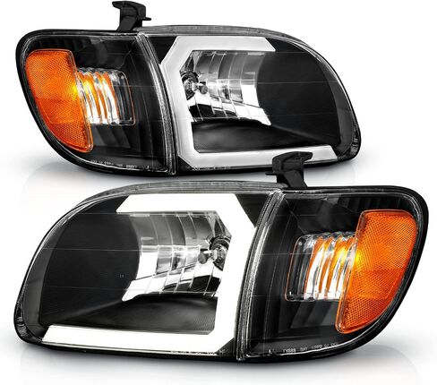 Amerilite for 2000-2004 Toyota Tundra العادية | Access Cab C -type LED ، الهالوجين ، مجموعة مصباح زاوية مصباح الشاحنة الصغيرة - سائق وجانب الركاب ، مجموعة ضوء السيارة ، أسود in Saudi Arabia