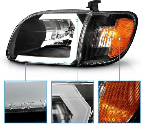 Amerilite for 2000-2004 Toyota Tundra العادية | Access Cab C -type LED ، الهالوجين ، مجموعة مصباح زاوية مصباح الشاحنة الصغيرة - سائق وجانب الركاب ، مجموعة ضوء السيارة ، أسود in Saudi Arabia