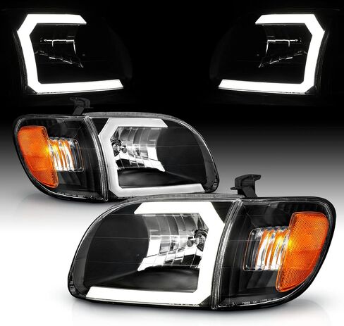 Amerilite for 2000-2004 Toyota Tundra العادية | Access Cab C -type LED ، الهالوجين ، مجموعة مصباح زاوية مصباح الشاحنة الصغيرة - سائق وجانب الركاب ، مجموعة ضوء السيارة ، أسود in Saudi Arabia