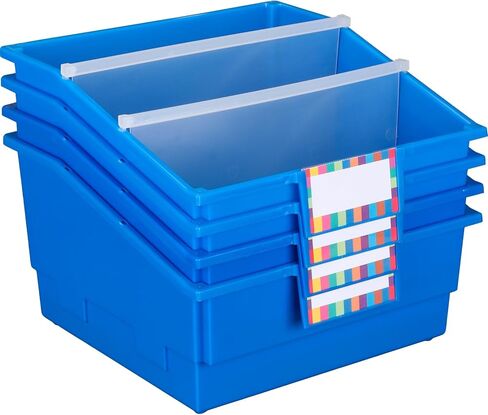 Really Good Stuff 4-Pack Single-Color Picture Book Classroom Library Bins with Dividers in Saudi Arabia