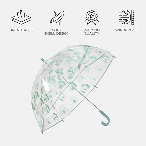مظلة تولا للأطفال من 7 صباحًا - مظلة شفافة بحجم الأطفال، مقبض منحني سهل الإمساك، مادة خفيفة الوزن | مجموعة ملابس ضد المطر in Kuwait